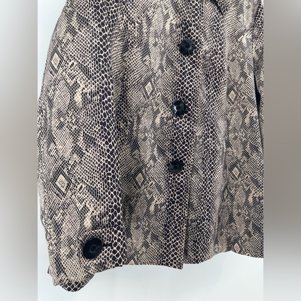 Ellen Tracy Beige Black Snakeskin Python Print Ja… - image 3